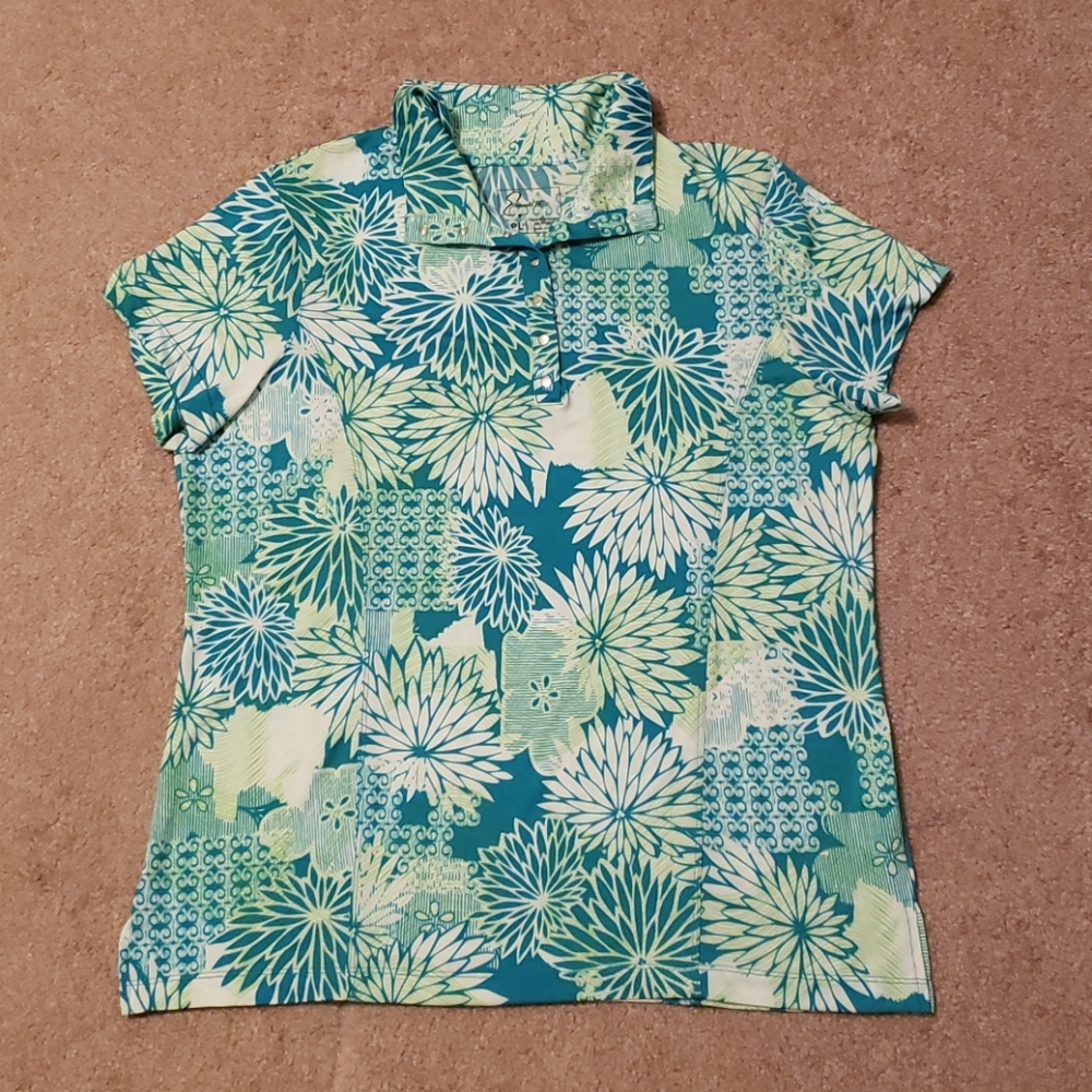 Emerald 18 Women's Floral Golf Shirt